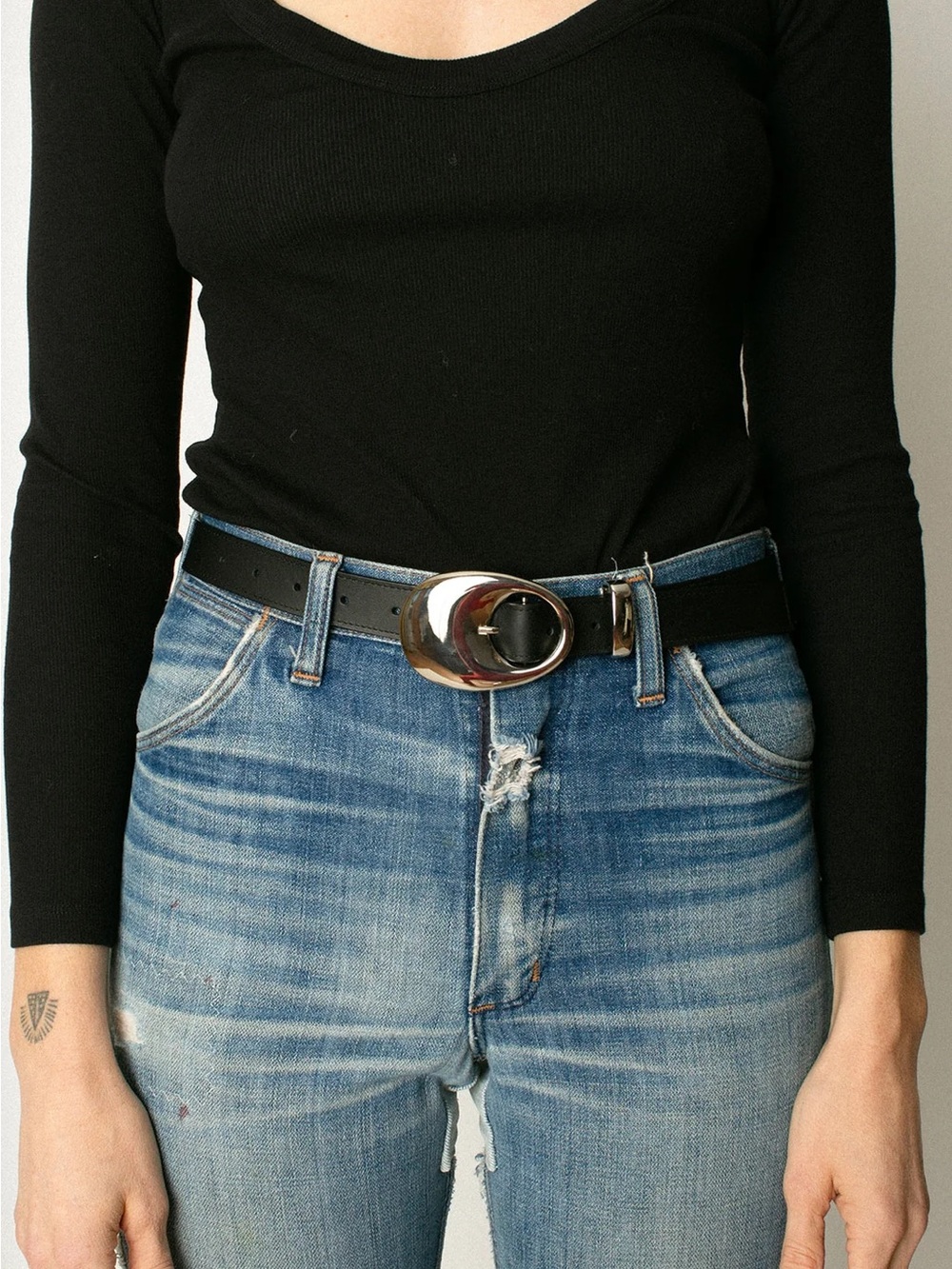 Beaufille Black Porte Leather Belt, Small - Picture 5 of 12